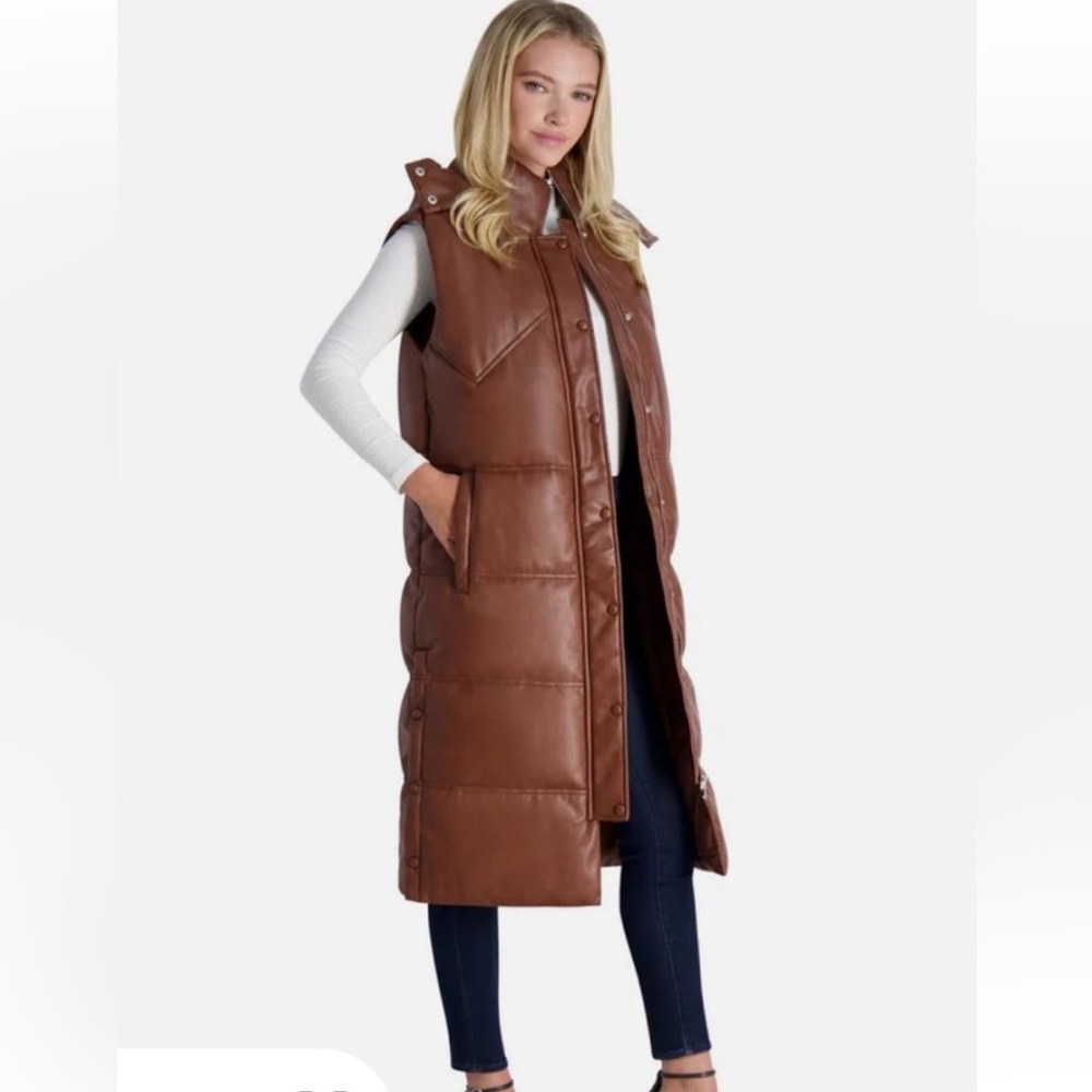 Avec Les Filles Brown Puffer Vest